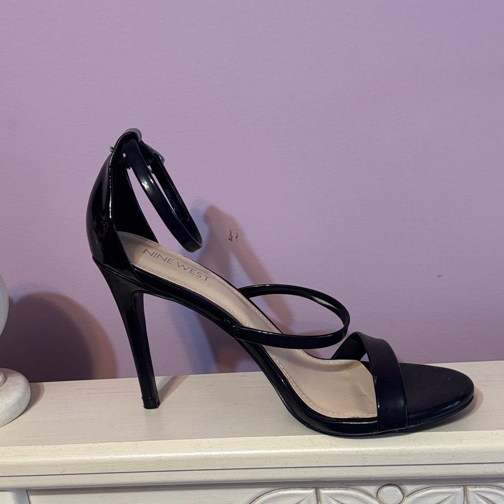 Nine West Black Strappy Heels